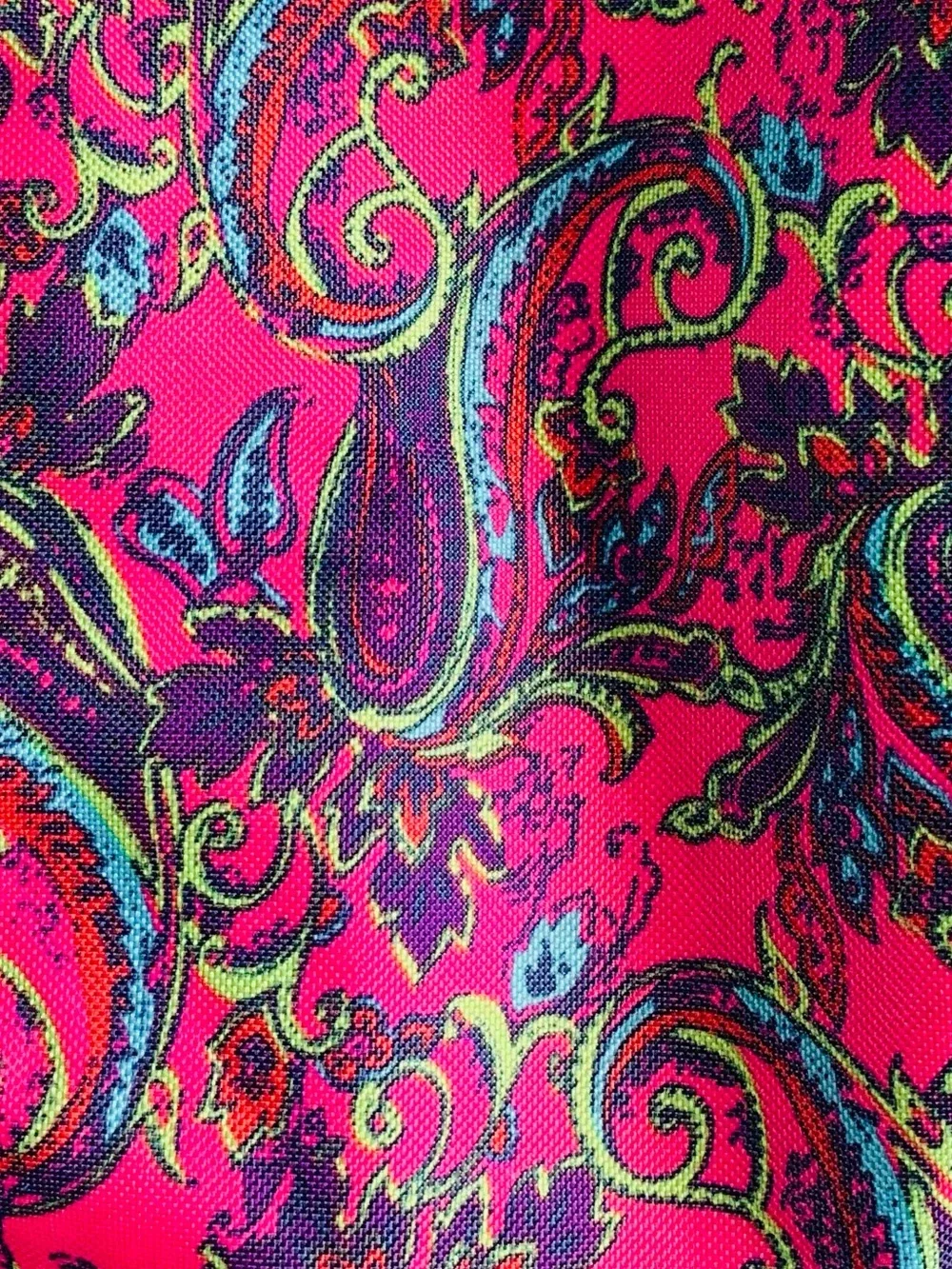 Modern Southern Home Medium Tote Bag Aqua Hot Pink Paisley Zip Top Roomy NWOT